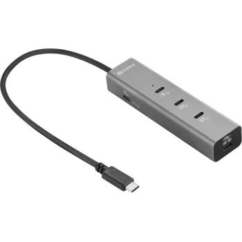 Sandberg USB-C 5-in-1 MediaDock - Docking Station - Sidabrinė/Pilka