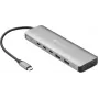 Sandberg USB-C į 5x USB-C + 2x USB-A šakotuvas, 100W, USB 3.2 Gen 1, pilka