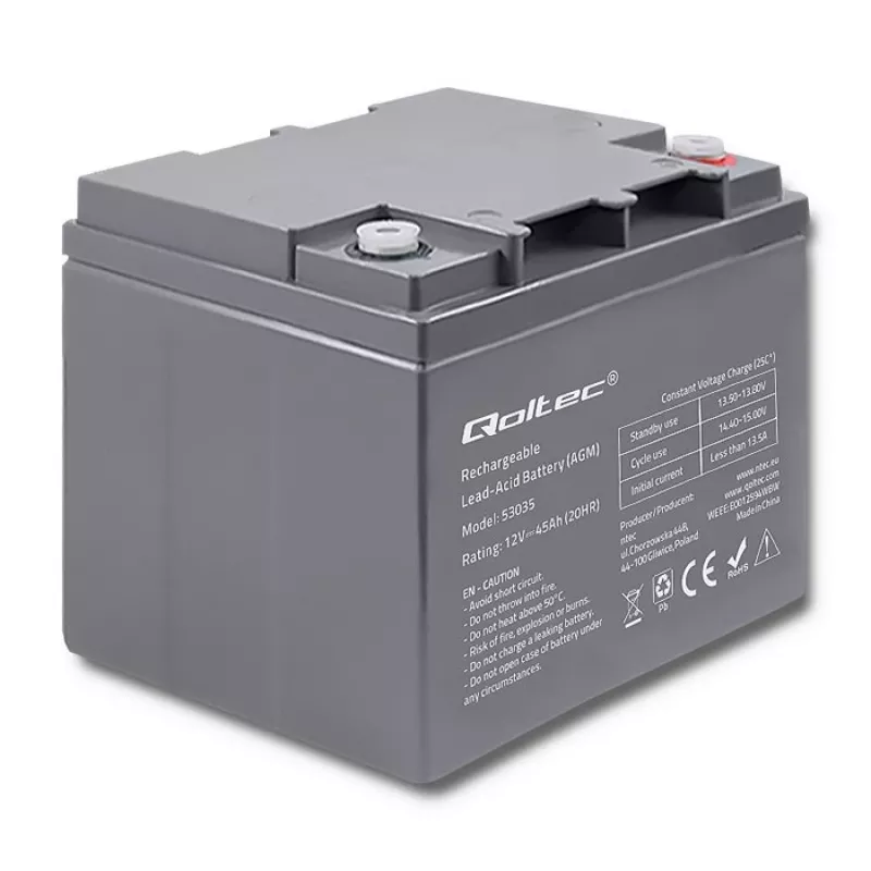 Qoltec 53035 AGM akumuliatorius 12V 45Ah 540A
