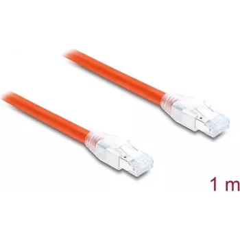 Delock RJ45 tinklo kabelis Cat.8.1 S/FTP 1 m iki 40 Gbps oranžinis (81180)