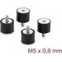 Delock Vibracijos slopintuvas M5 x 0,8 mm D 20 x A 15 mm su vidiniu ir išoriniu sriegiu, 4 vnt., juodas (60819)