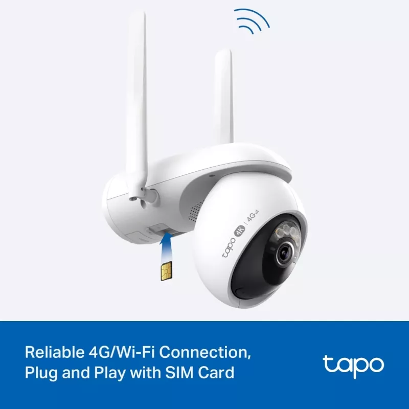TP-LINK Tapo C665G komplektas: lauko IP kamera ir saulės baterija 4K 8MP Wi-Fi LTE