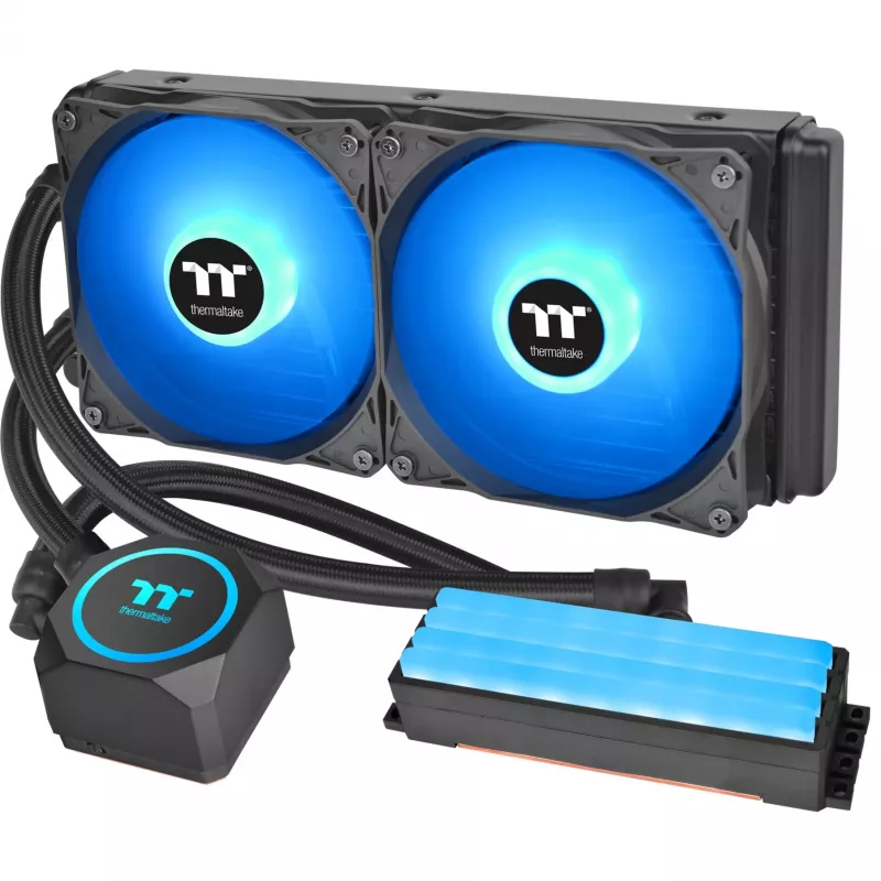 Thermaltake Floe RC 240 All-in-One skystis aušinimo sistema CPU su integruotu RAM vandens bloku, 240mm radiatorius, 2x 120mm ARGB PWM ventiliatoriai, Intel/AMD