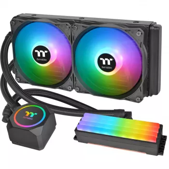 Thermaltake Floe RC 240 All-in-One skystis aušinimo sistema CPU su integruotu RAM vandens bloku, 240mm radiatorius, 2x 120mm ARGB PWM ventiliatoriai, Intel/AMD