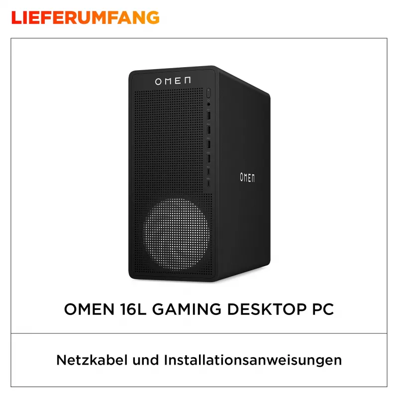 HP OMEN 16L Desktop TG03-0177ng, juodas metalas, Ryzen 7 8700F, 32 GB RAM, 1 TB SSD, GeForce RTX 5060 Ti