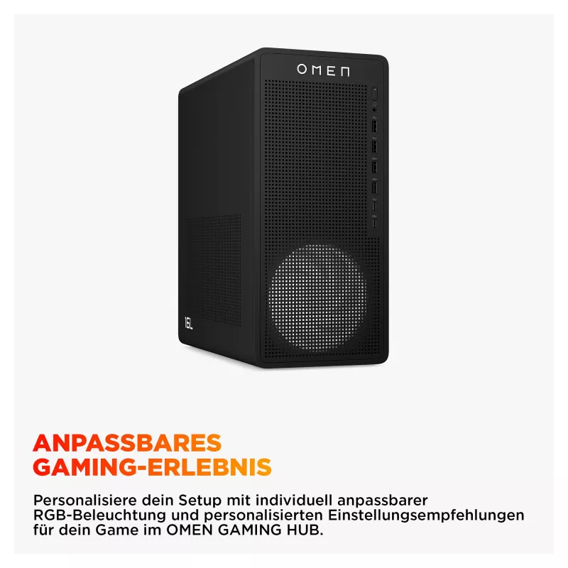 HP OMEN 16L Desktop TG03-0177ng, juodas metalas, Ryzen 7 8700F, 32 GB RAM, 1 TB SSD, GeForce RTX 5060 Ti
