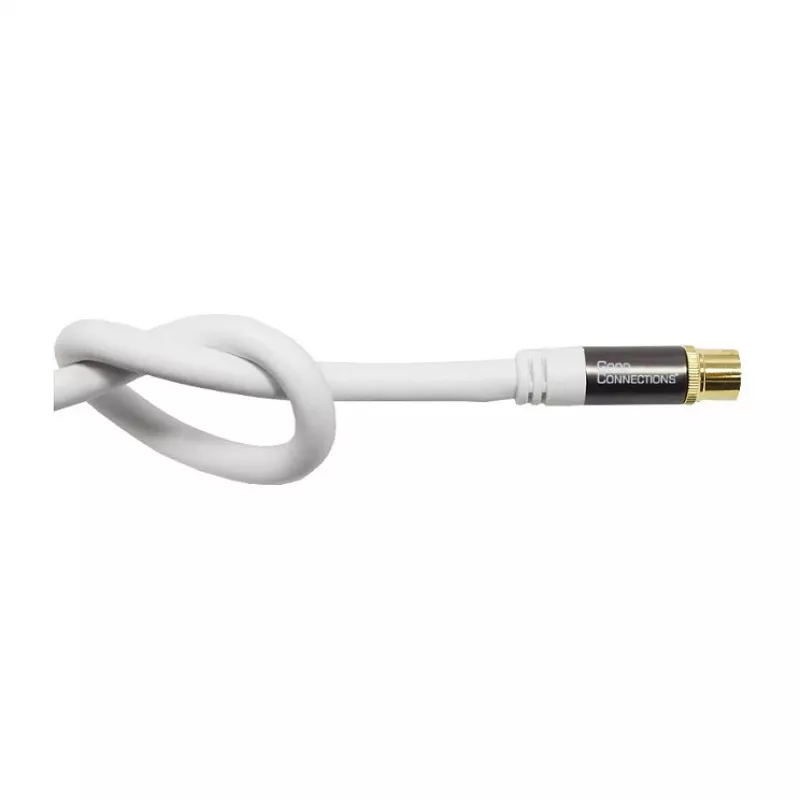 Good Connections SmartFLEX SAT antenos laidas, IEC/Coax kampinis kištukas į lizdą, paauksuotas, keturgubai ekranuotas, 120 dB, baltas, 1 m (GC-M2061)