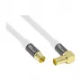 Good Connections SmartFLEX SAT antenos laidas, IEC/Coax kampinis kištukas į lizdą, paauksuotas, keturgubai ekranuotas, 120 dB, baltas, 1 m (GC-M2061)