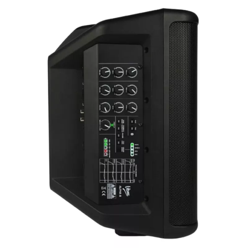 V-TONE ALPHA 8 Aktyvi baterijinė kolonėlinė PA sistema su įmontuotu mikšeriu, 300W RMS, 8 inch žemų dažnių garsiakalbis, Bluetooth, USB/SD, Reverb