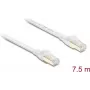 Delock RJ45 Flat Patch Cable Cat.8.1 U/FTP iki 40 Gbps 7,5 m Baltas (81029)
