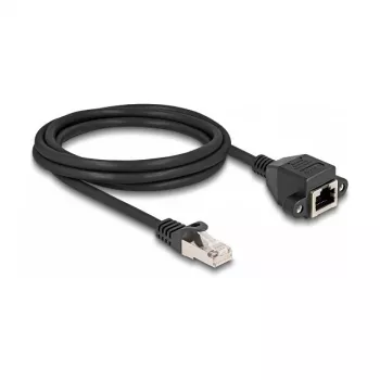 Delock RJ50 ilginimo kabelis, kištukas į lizdą, S/FTP, 2 m, juodas