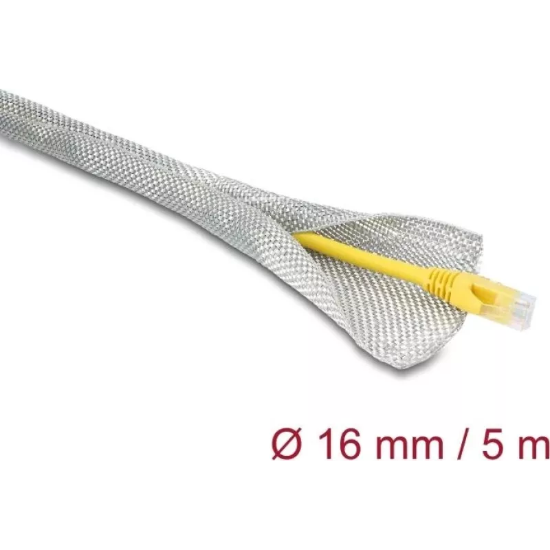 Delock Braided Sleeve for EMC Shielding Self-Closing 5 m x 16 mm (20993)