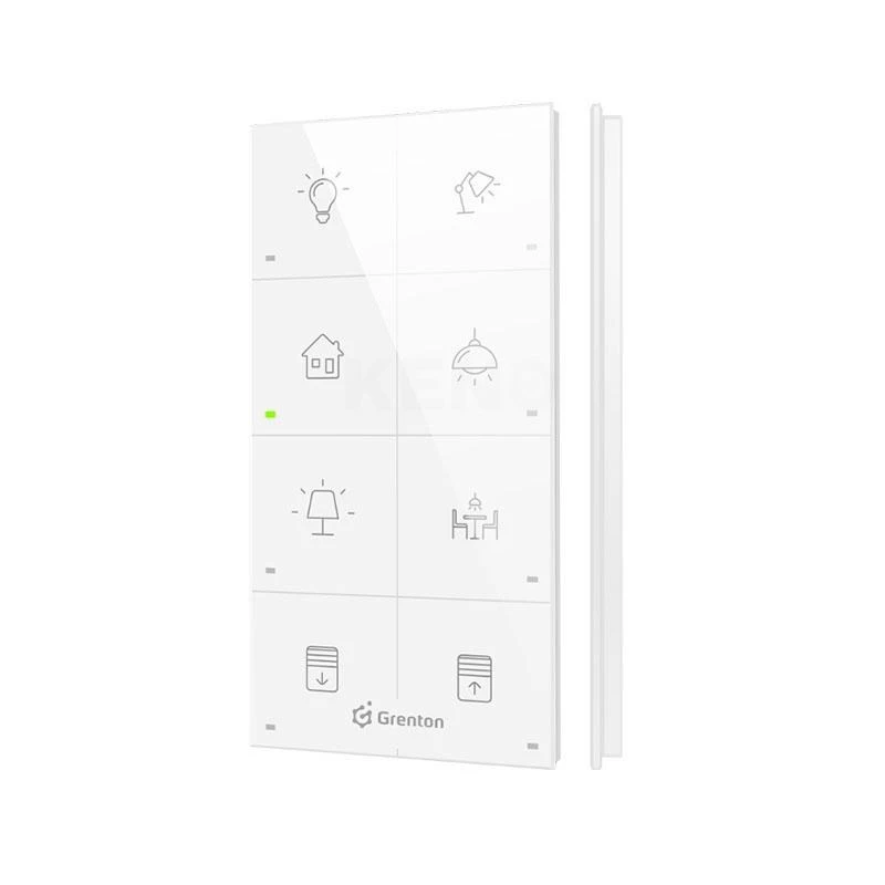 Grenton Touch Panel 8 Touch Areas TF-BUS White Glass Front