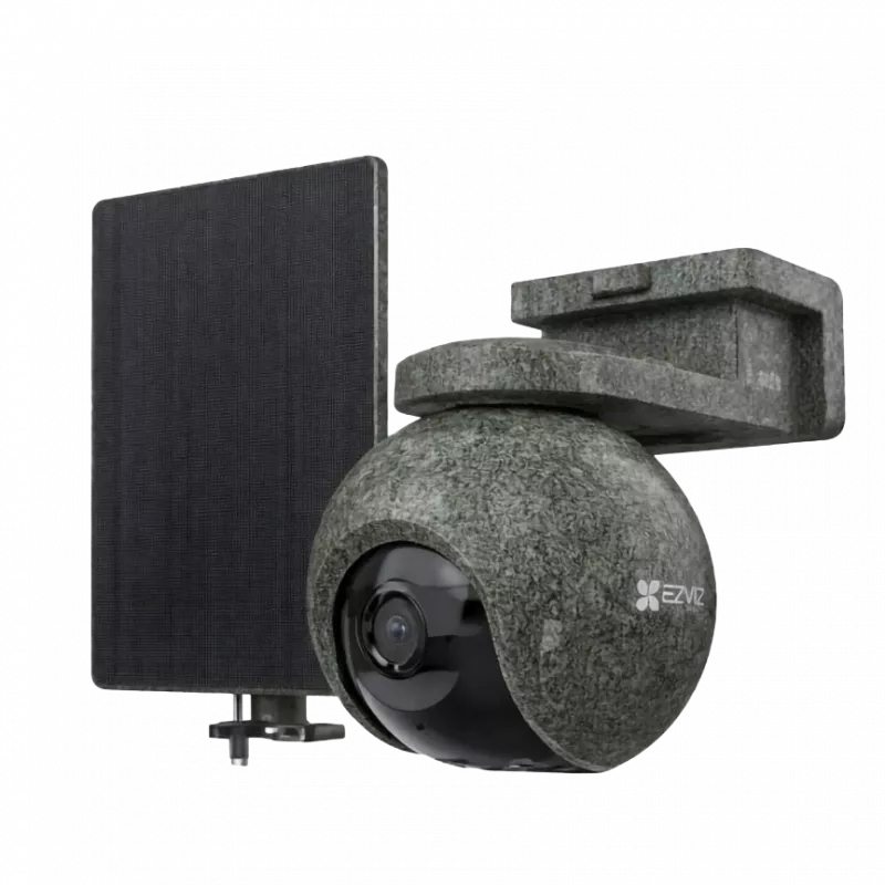 „EZVIZ CS-EB8/SP Ranger“ baterijomis maitinamas lauko PT kamerų rinkinys su saulės baterija (4G/LTE, WiFi 2,4 GHz, 4K, 8 MP, 4 mm, IP65)