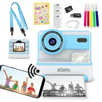 XBLITZ FLASH BLUE momentinė kamera su terminiu spausdintuvu vaikams