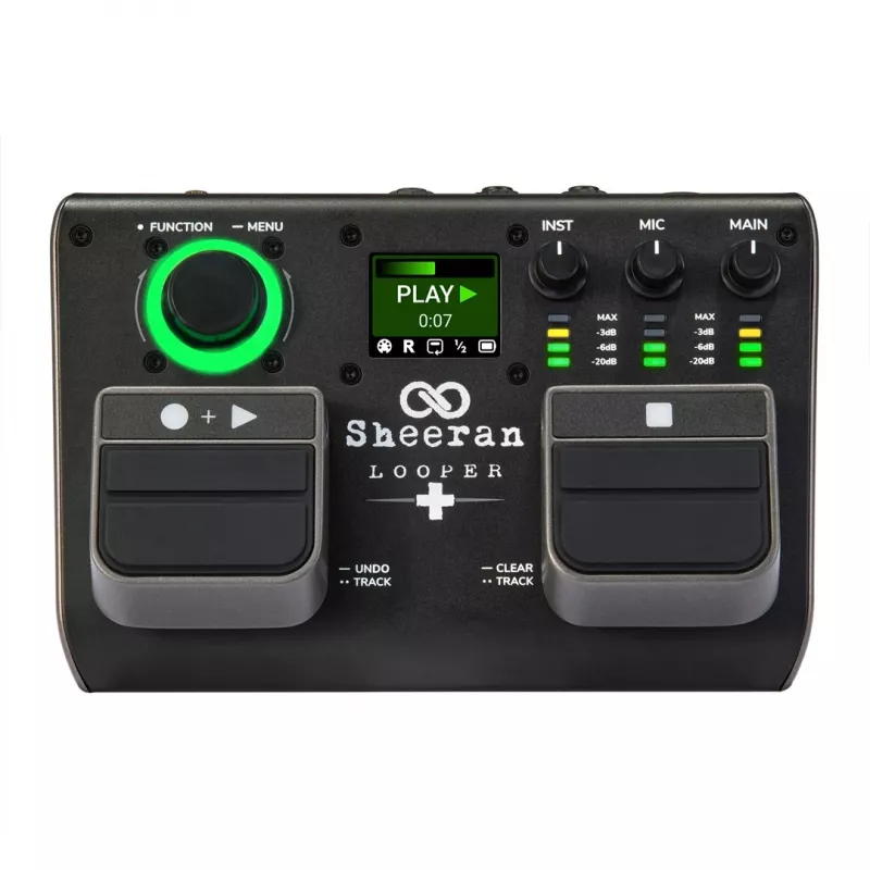 Sheeran Looper+ by HeadRush - Looper ir vokalinis procesorius su 2 stereo kilpų takeliais, 4 valandų įrašymu, 128 atmintimis, vokaliniais efektais, 32 bitų float garsu