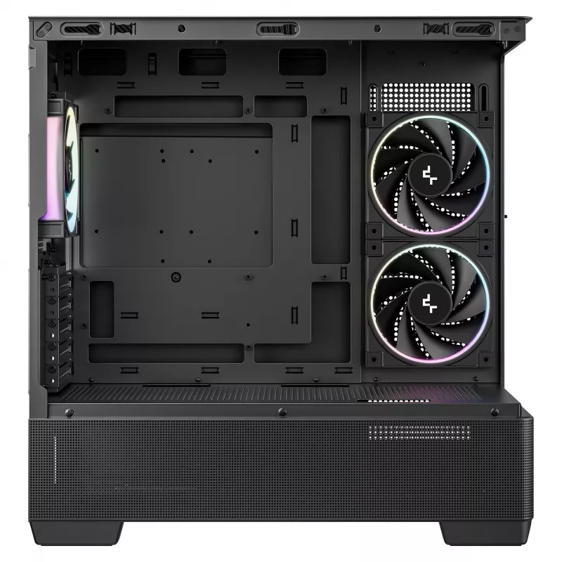DeepCool CG380U Mid-Tower korpusas, grūdintas stiklas, 3x 120mm ARGB ventiliatoriai, juodas