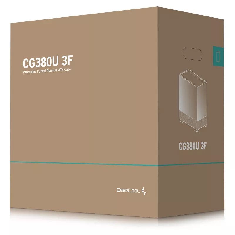 DeepCool CG380U Mid-Tower korpusas, grūdintas stiklas, 3x 120mm ARGB ventiliatoriai, juodas