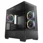 DeepCool CG380U Mid-Tower korpusas, grūdintas stiklas, 3x 120mm ARGB ventiliatoriai, juodas
