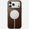 NOMAD Modern Leather Case, skirta iPhone 17 Pro Max, Horween oda, Rustic Brown, suderinama su MagSafe