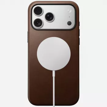 NOMAD Modern Leather Case, skirta iPhone 17 Pro Max, Horween oda, Rustic Brown, suderinama su MagSafe