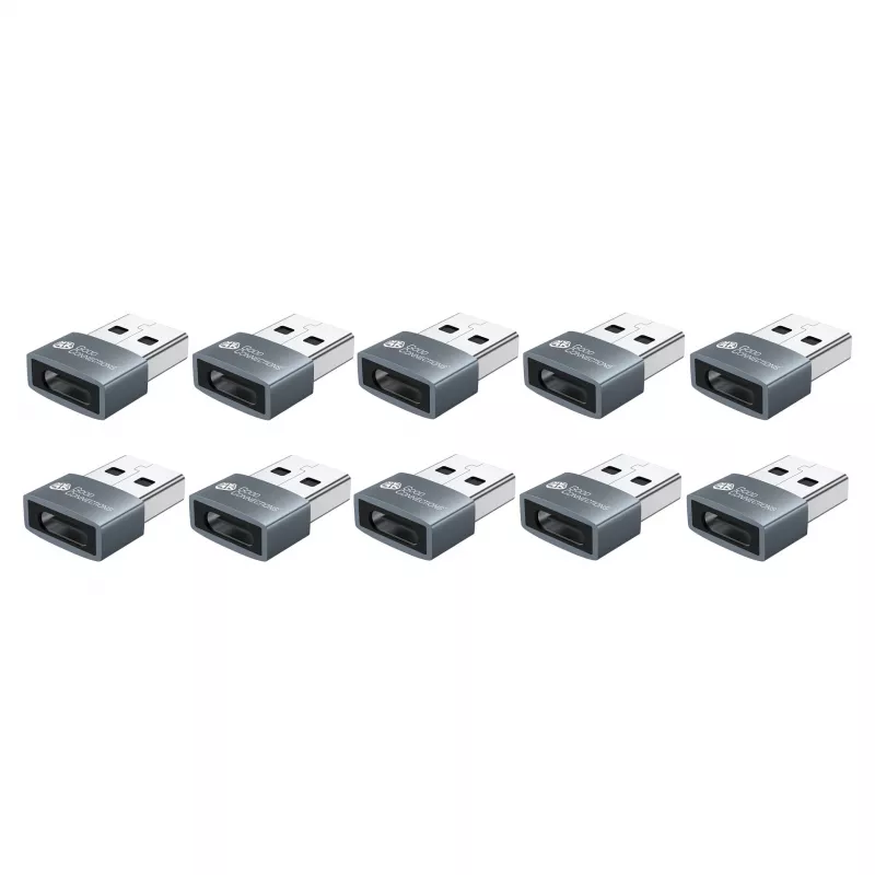 Good Connections USB 2.0 Adapter USB-A Male to USB-C Female 10-Pack
