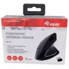 Equip 245110 Vertikali ergonominė belaidė pelė - dešinei rankai - 2,4 GHz - USB imtuvas - juoda