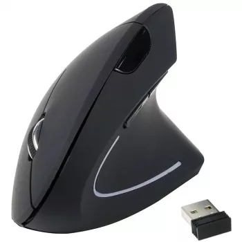 Equip 245110 Vertikali ergonominė belaidė pelė - dešinei rankai - 2,4 GHz - USB imtuvas - juoda