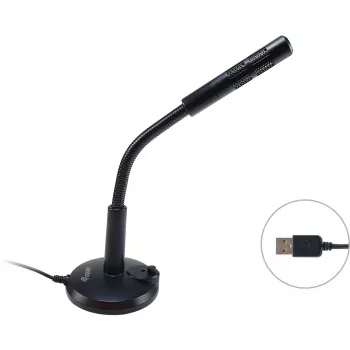 Equip stalinis mikrofonas su reguliuojamu kampu, USB jungtimi, juodas