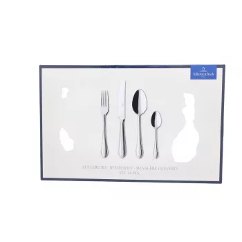 Villeroy & Boch Mademoiselle 24 dalių stalo įrankių rinkinys, 18/10 nerūdijantis plienas, poliruotas, tinkamas plauti indaplovėje, 6 vietos