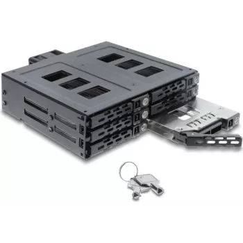 Delock 5.25 inch keitimo rėmelis 6 x 2.5 inch SATA arba SAS HDD / SSD su spyna