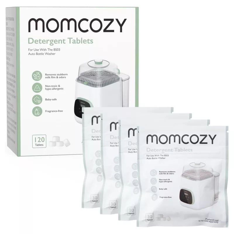MOMCOZY Washing Block, skirtas KleanPal Pro kūdikių butelių plovikliui - augalinės kilmės, bekvapis, 60 plovimų