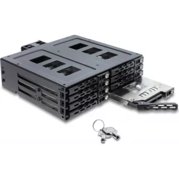 Delock 5.25 inch keitimo rėmelis 8 x 2.5 inch SATA arba SAS HDD / SSD su spyna