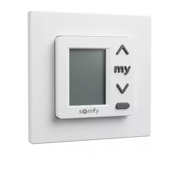 SOMFY Chronis Uno 50 Skaitmeninis laikmatis roletoms ir žaliuzėms, 50x50 mm, gryna balta (RAL 9010), 230 V