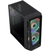 Aerocool AirHawk Duo Midi-Tower, grūdintas stiklas - juoda