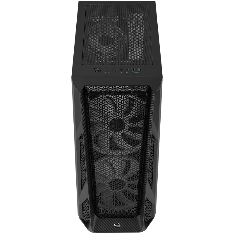 Aerocool AirHawk Duo Midi-Tower, grūdintas stiklas - juoda