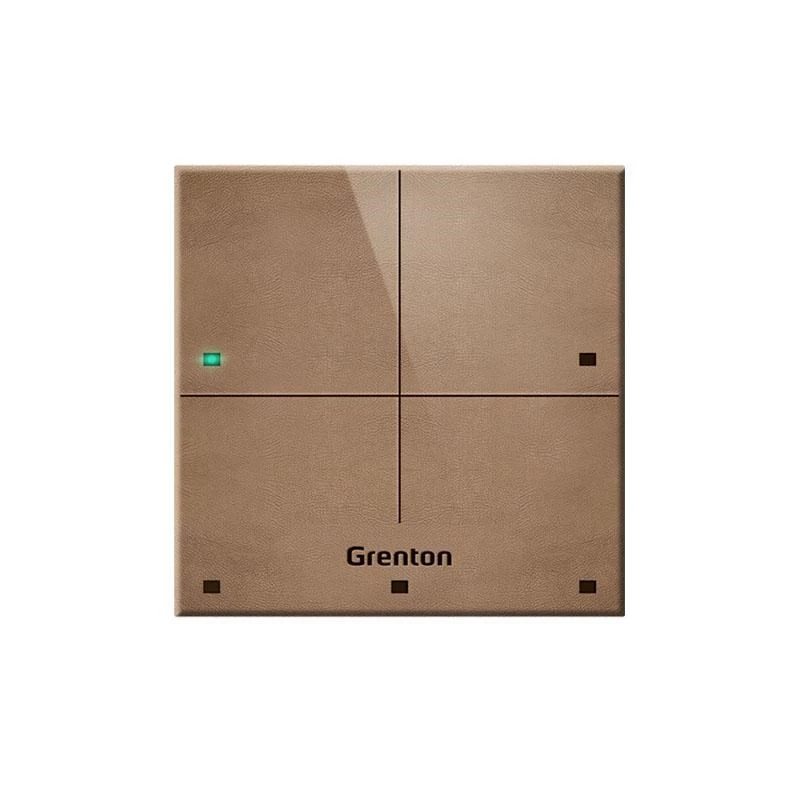 Grenton Touch Panel 4 Touch Fields TF-BUS Natural Leather Front