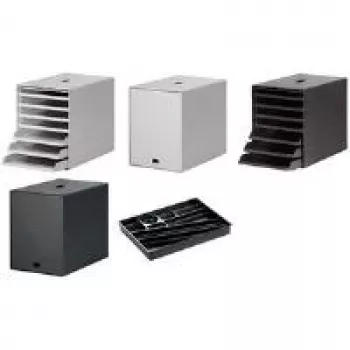 DURABLE IDEALBOX PLUS stalinių stalčių blokas - 7 stalčiai - Pilka - C4/A4 - Polistirenas