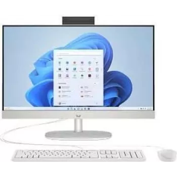 HP 24-cr1072ng Intel Core Ultra 7 155U All-in-One PC 23,8 colio Full HD IPS ekranas 16GB RAM 1TB SSD Windows 11 Home Baltas