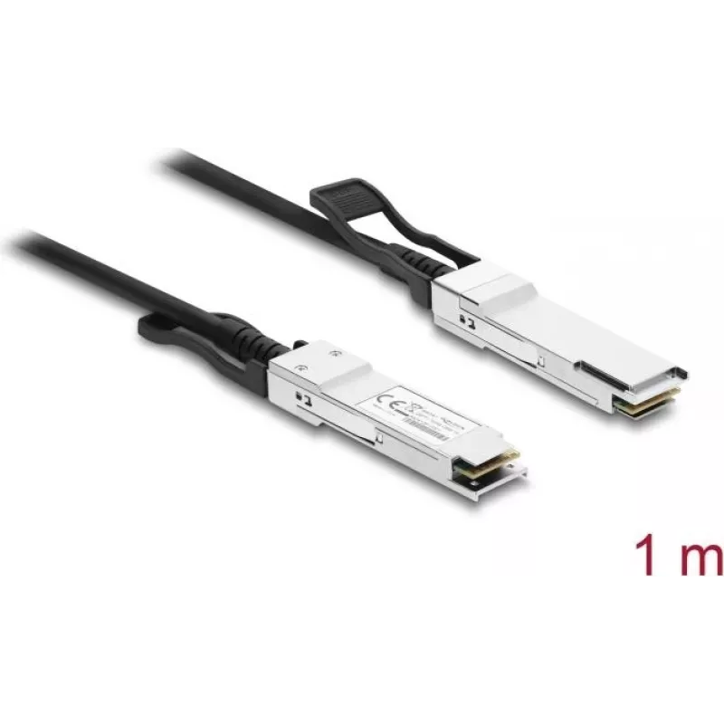 Delock Twinax Cable QSFP+ Plug to QSFP+ Plug 40 Gbps 1 m