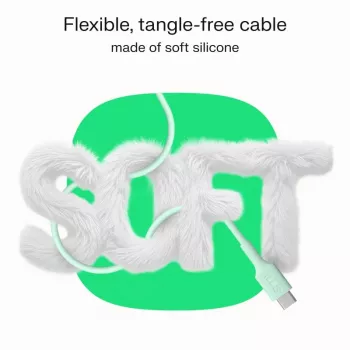 GREEN CELL USB-C į USB-C PowerFlex 100W Silikoninis Laidas 1,2m Juodas