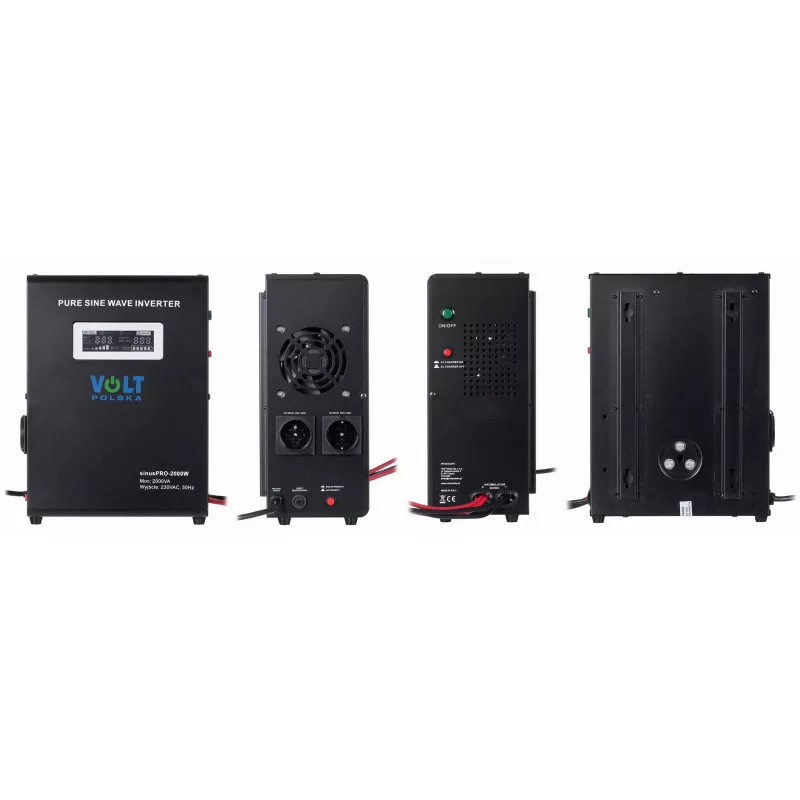 VOLT POLSKA SINUS PRO 2000W 24V gryno sinusinio bangos keitiklis/įkroviklis 1400W nuolatinė