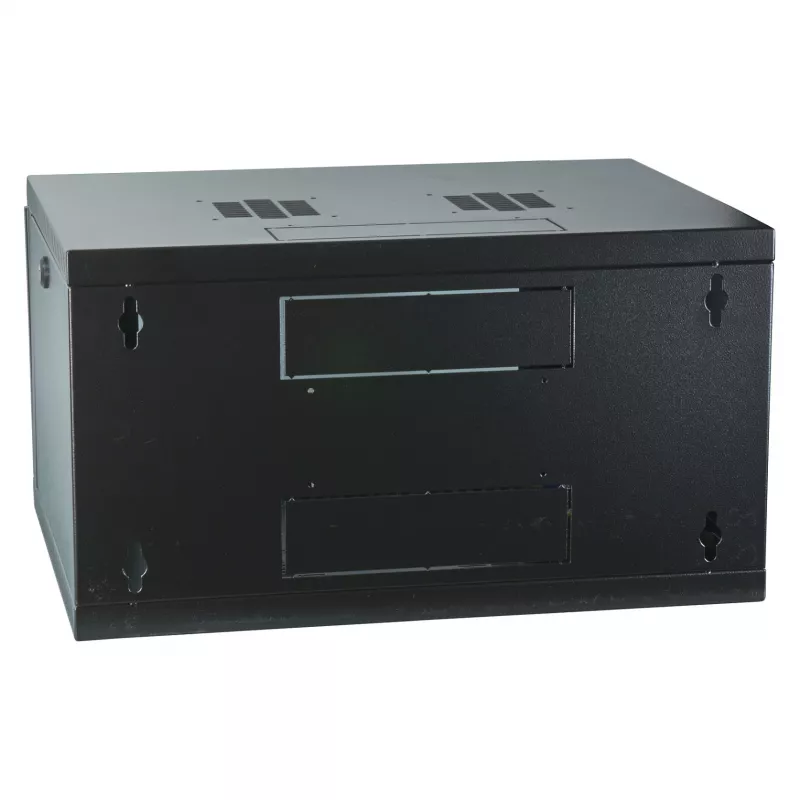 EFB-ELEKTRONIK 19 colių sieninis korpusas 6U, fiksuotas, 1-dalis, RAL 9005 juodas, gylis 450 mm (691706VTS.45)