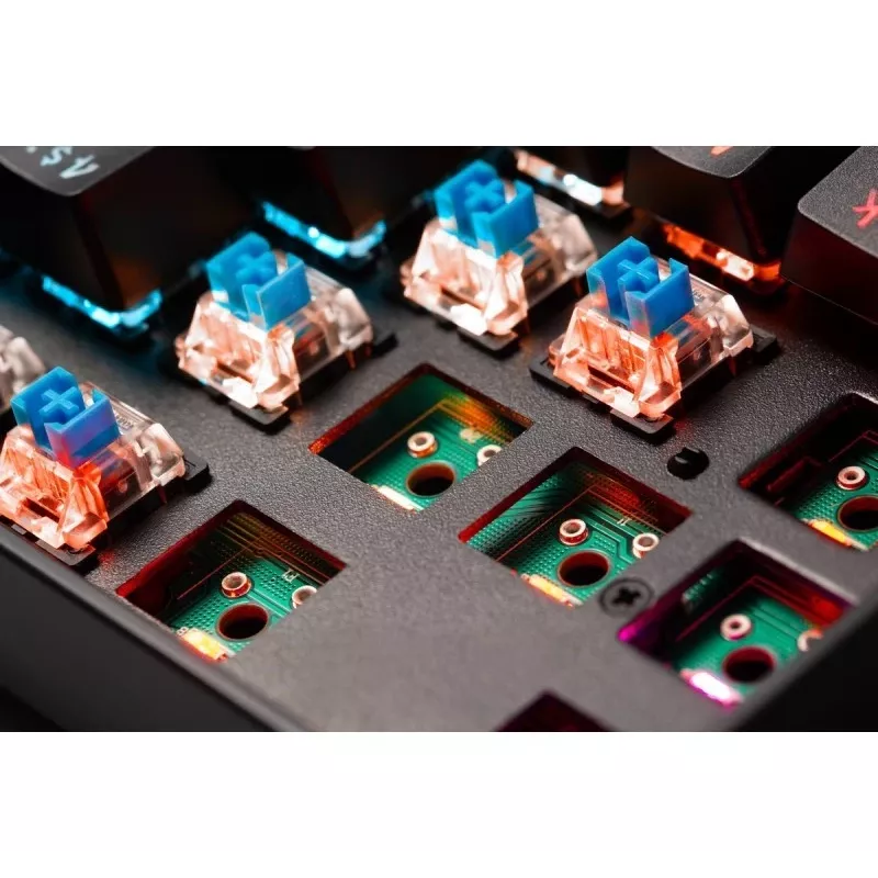 Defender Mirax GK-352 mechaninė žaidimų klaviatūra, Outemu Blue jungikliai, RGB apšvietimas, laidinė USB, juoda