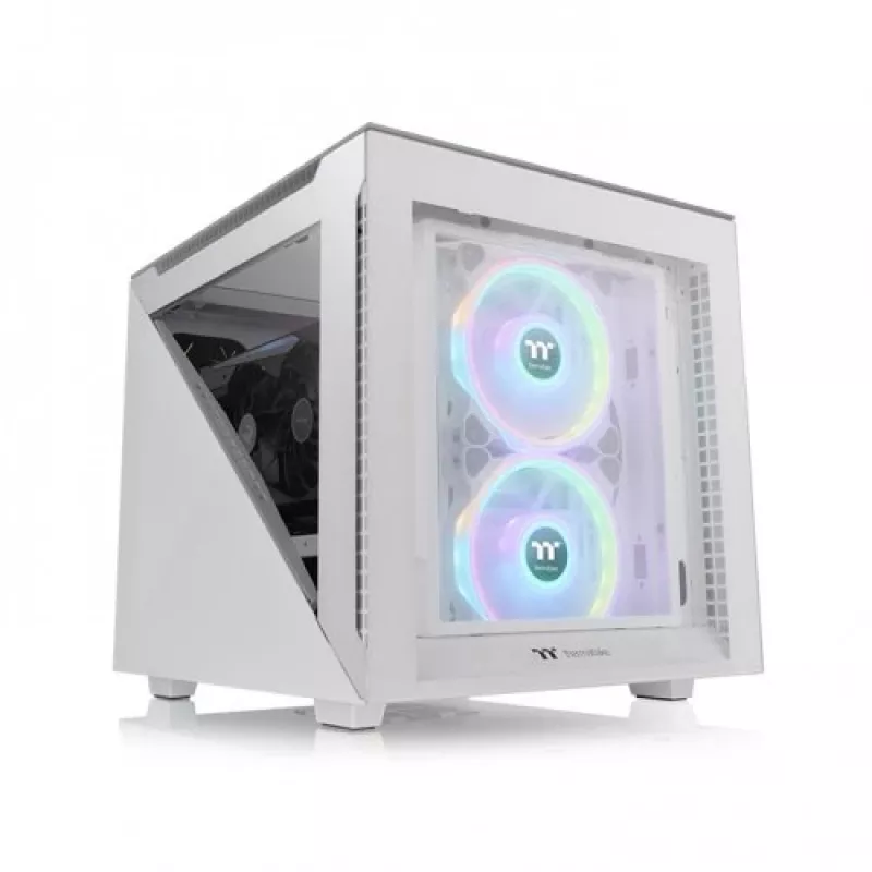 Thermaltake Divider 200 TG Snow Micro Case, White, Tempered Glass