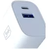 3MK FlowPower 30W USB-A USB-C PD 3.0 QC 4+ sieninis įkroviklis baltas