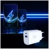 3MK FlowPower 30W USB-A USB-C PD 3.0 QC 4+ sieninis įkroviklis baltas