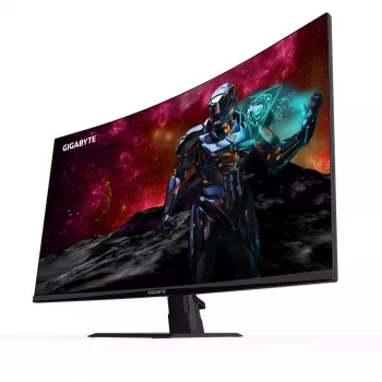 GIGABYTE GS32QC 31.5 colio QHD lenktas žaidimų monitorius - 2560 x 1440, 1500R, 165Hz, 1ms, 300 cd/m², FreeSync Premium, HDR Ready, HDMI 2.0, DisplayPort 1.4