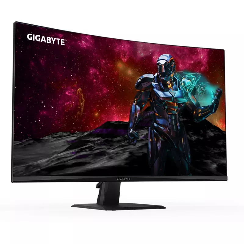 GIGABYTE GS32QC 31.5 colio QHD lenktas žaidimų monitorius - 2560 x 1440, 1500R, 165Hz, 1ms, 300 cd/m², FreeSync Premium, HDR Ready, HDMI 2.0, DisplayPort 1.4