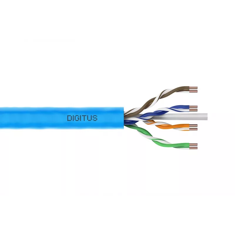 DIGITUS CAT 6A montavimo kabelis U/UTP Dca AWG 23/1 LSOH 100m mėlyna ritė